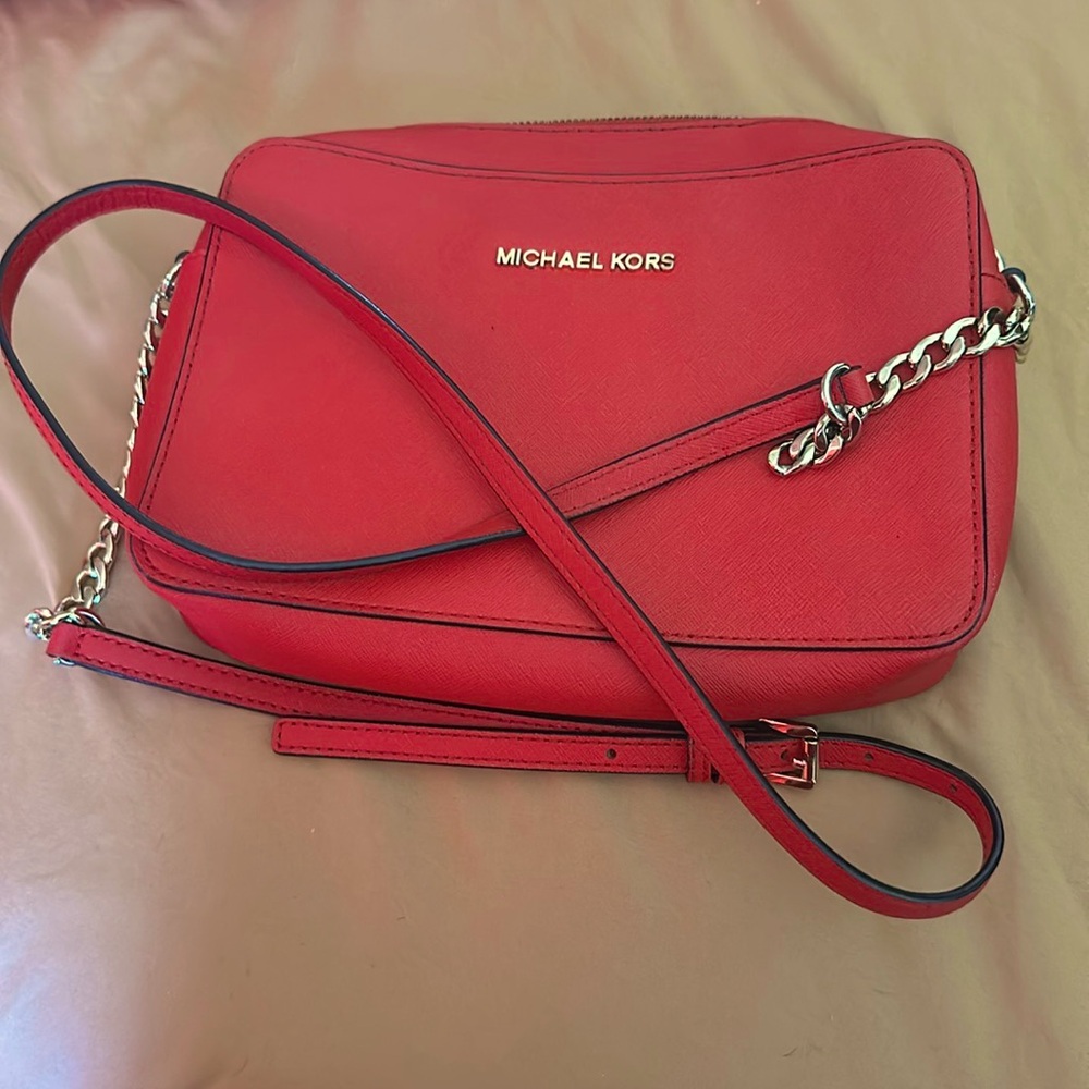 Orange/rust Michael Kors crossbody bag